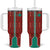 Turkmenistan Traditional Carpet Pattern Tumbler With Handle with National Flag