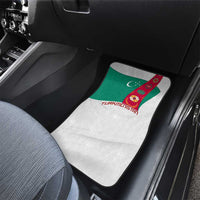 Turkmenistan Flag Car Mats with National Emblem and Carpet Stripe Design