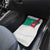 Turkmenistan Flag Car Mats with National Emblem and Carpet Stripe Design