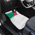 Turkmenistan Flag Car Mats with National Emblem and Carpet Stripe Design