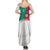 Turkmenistan Flag Family Matching Summer Maxi Dress and Hawaiian Shirt with National Emblem and Carpet Stripe Design