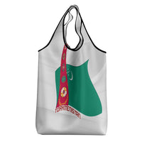 Turkmenistan Flag Grocery Bag with National Emblem and Carpet Stripe Design