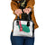 Turkmenistan Flag Shoulder Handbag with National Emblem and Carpet Stripe Design
