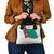 Turkmenistan Flag Shoulder Handbag with National Emblem and Carpet Stripe Design