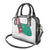 Turkmenistan Flag Shoulder Handbag with National Emblem and Carpet Stripe Design