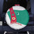 Turkmenistan Flag Spare Tire Cover with National Emblem and Carpet Stripe Design