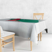 Turkmenistan Flag Tablecloth with National Emblem and Carpet Stripe Design