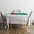 Turkmenistan Flag Tablecloth with National Emblem and Carpet Stripe Design