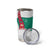 Turkmenistan Flag Tumbler Cup with National Emblem and Carpet Stripe Design