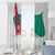 Turkmenistan Flag Window Curtain with National Emblem and Carpet Stripe Design
