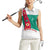 Turkmenistan Flag Women Sleeveless Polo Shirt with National Emblem and Carpet Stripe Design