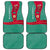 Turkmenistan National Symbols Car Mats with Crescent Moon, Stars, and Traditional Carpet Pattern Design