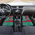 Turkmenistan National Symbols Car Mats with Crescent Moon, Stars, and Traditional Carpet Pattern Design
