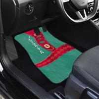 Turkmenistan National Symbols Car Mats with Crescent Moon, Stars, and Traditional Carpet Pattern Design