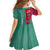 Turkmenistan National Symbols Family Matching Summer Maxi Dress and Hawaiian Shirt with Crescent Moon, Stars, and Traditional Carpet Pattern Design