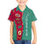 Turkmenistan National Symbols Family Matching Summer Maxi Dress and Hawaiian Shirt with Crescent Moon, Stars, and Traditional Carpet Pattern Design