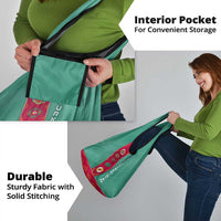 Turkmenistan National Symbols Grocery Bag with Crescent Moon, Stars, and Traditional Carpet Pattern Design