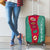 Turkmenistan National Symbols Luggage Cover with Crescent Moon, Stars, and Traditional Carpet Pattern Design