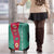 Turkmenistan National Symbols Luggage Cover with Crescent Moon, Stars, and Traditional Carpet Pattern Design