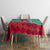 Turkmenistan National Symbols Tablecloth with Crescent Moon, Stars, and Traditional Carpet Pattern Design