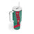 Turkmenistan National Symbols Tumbler With Handle with Crescent Moon, Stars, and Traditional Carpet Pattern Design