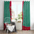 Turkmenistan National Symbols Window Curtain with Crescent Moon, Stars, and Traditional Carpet Pattern Design