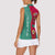 Turkmenistan National Symbols Women Sleeveless Polo Shirt with Crescent Moon, Stars, and Traditional Carpet Pattern Design