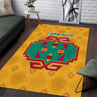 Turkmenistan Traditional Carpet Motif Area Rug with Ethnic Pattern Design
