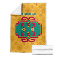 Turkmenistan Traditional Carpet Motif Blanket with Ethnic Pattern Design