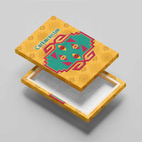 Turkmenistan Traditional Carpet Motif Canvas Wall Art with Ethnic Pattern Design