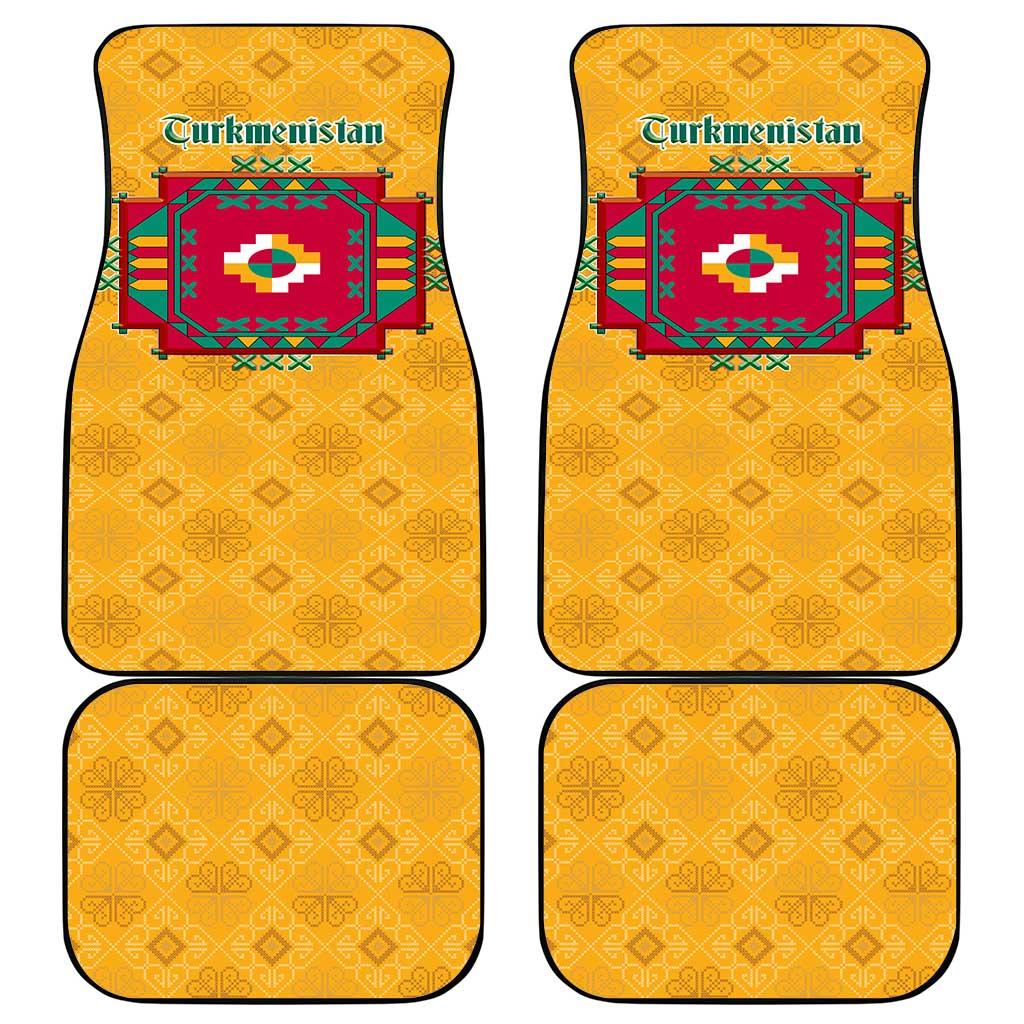 Turkmenistan Traditional Carpet Motif Car Mats with Ethnic Pattern Design