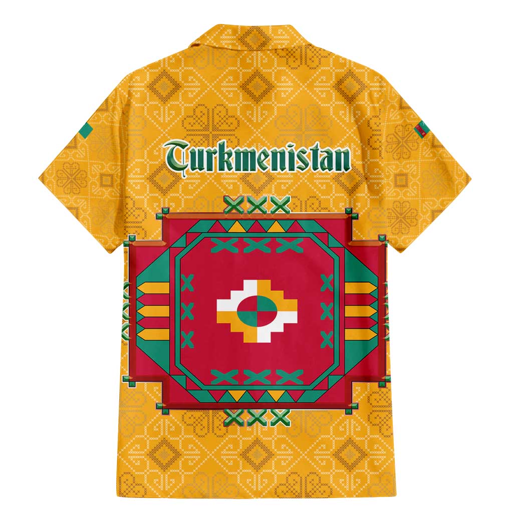 Turkmenistan Traditional Carpet Motif Family Matching Mermaid Dress and Hawaiian Shirt with Ethnic Pattern Design
