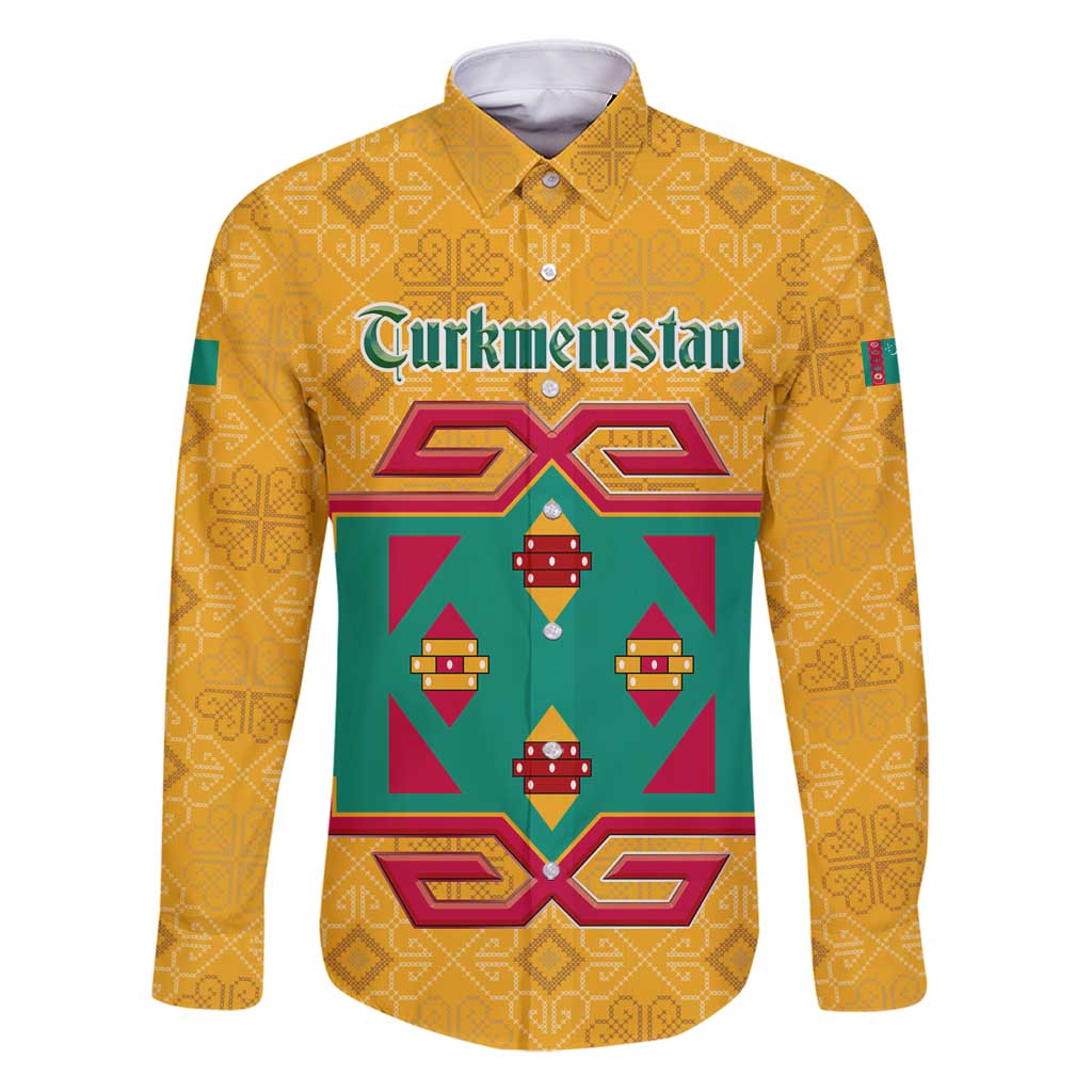 Turkmenistan Traditional Carpet Motif Family Matching Puletasi and Hawaiian Shirt with Ethnic Pattern Design