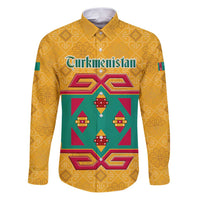 Turkmenistan Traditional Carpet Motif Family Matching Puletasi and Hawaiian Shirt with Ethnic Pattern Design