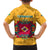 Turkmenistan Traditional Carpet Motif Family Matching Summer Maxi Dress and Hawaiian Shirt with Ethnic Pattern Design