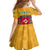 Turkmenistan Traditional Carpet Motif Family Matching Summer Maxi Dress and Hawaiian Shirt with Ethnic Pattern Design