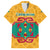 Turkmenistan Traditional Carpet Motif Family Matching Summer Maxi Dress and Hawaiian Shirt with Ethnic Pattern Design