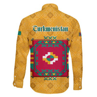 Turkmenistan Traditional Carpet Motif Family Matching Summer Maxi Dress and Hawaiian Shirt with Ethnic Pattern Design