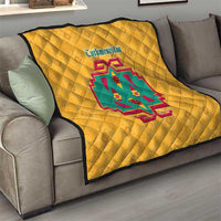 Turkmenistan Traditional Carpet Motif Quilt with Ethnic Pattern Design