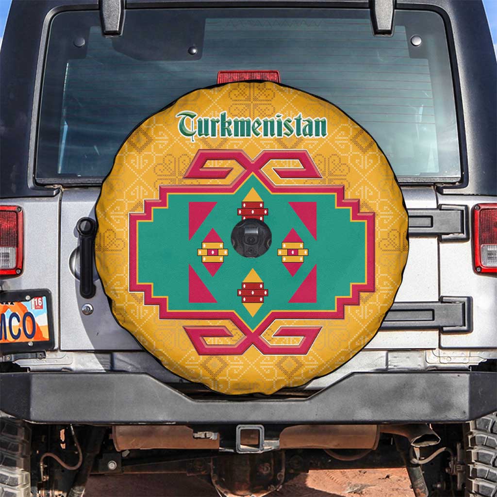 Turkmenistan Traditional Carpet Motif Spare Tire Cover with Ethnic Pattern Design
