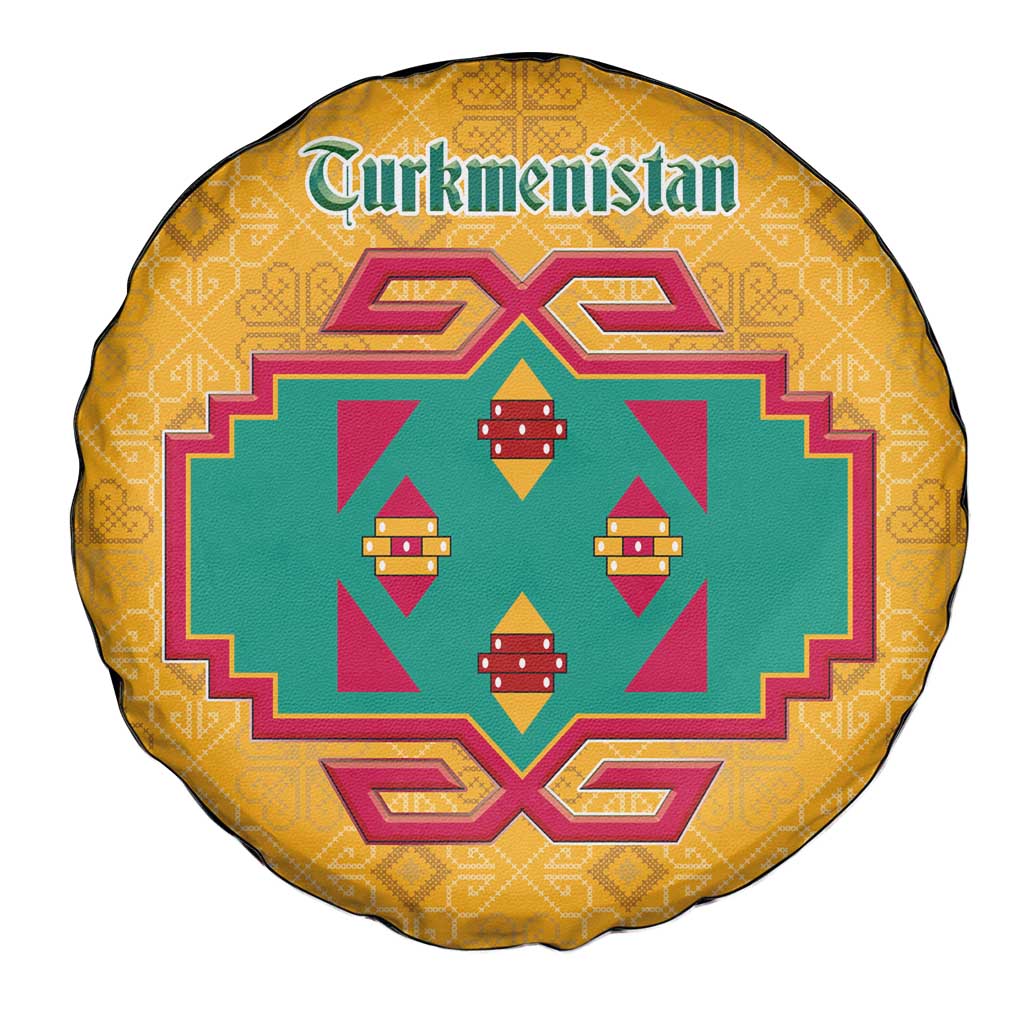 Turkmenistan Traditional Carpet Motif Spare Tire Cover with Ethnic Pattern Design