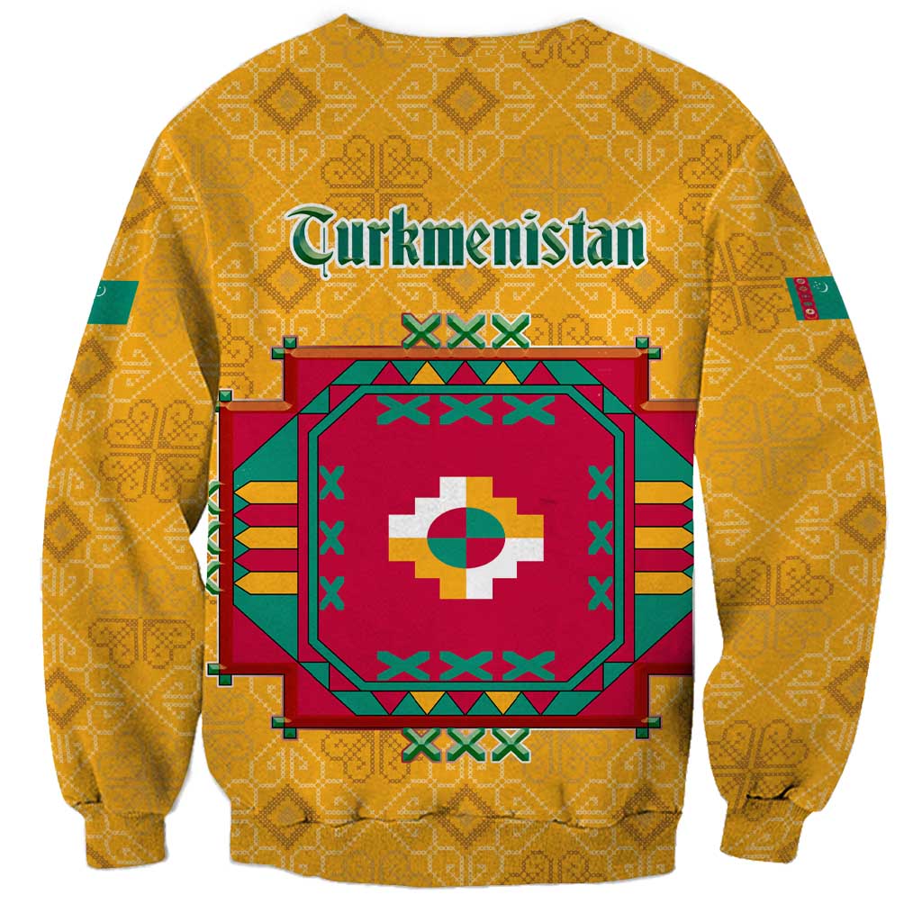 Turkmenistan Traditional Carpet Motif Sweatshirt with Ethnic Pattern Design