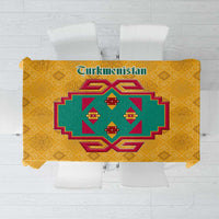 Turkmenistan Traditional Carpet Motif Tablecloth with Ethnic Pattern Design