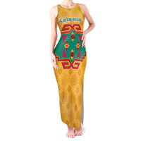 Turkmenistan Traditional Carpet Motif Tank Maxi Dress with Ethnic Pattern Design
