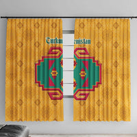 Turkmenistan Traditional Carpet Motif Window Curtain with Ethnic Pattern Design