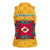 Turkmenistan Traditional Carpet Motif Women Sleeveless Polo Shirt with Ethnic Pattern Design