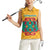 Turkmenistan Traditional Carpet Motif Women Sleeveless Polo Shirt with Ethnic Pattern Design