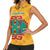 Turkmenistan Traditional Carpet Motif Women Sleeveless Polo Shirt with Ethnic Pattern Design