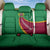 Turkmenistan Green Back Car Seat Cover with Crescent Moon and State Emblem Design