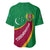 Turkmenistan Green Baseball Jersey with Crescent Moon and State Emblem Design